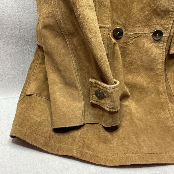 Hugo Buscati Collection brown double button trench style coat size 10 - Picture 4 of 5